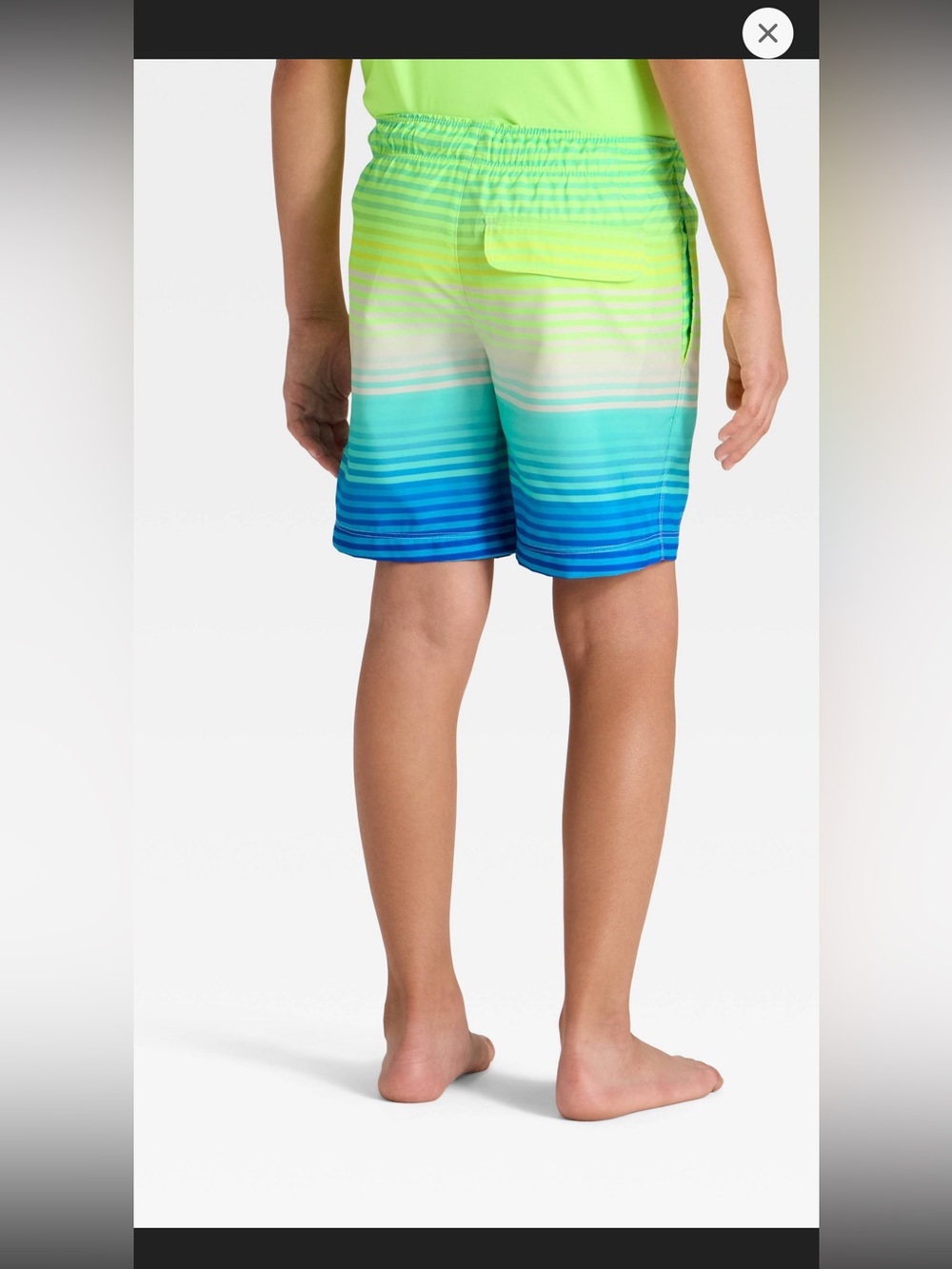 Brand New Boys Cat & Jack Ombré Striped Swim Shorts Trunks Sz 10 / 12 Large